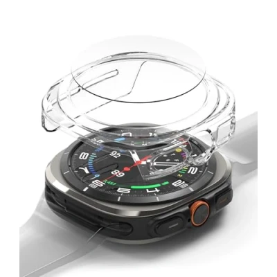 Abbildung von Ringke Slim &amp; Glass Kompatibel mit Samsung Galaxy Watch Ultra 47mm Hülle, Dünne Hart PC Schutzhülle Kratzfest Panzerglas Displayschutz Clear