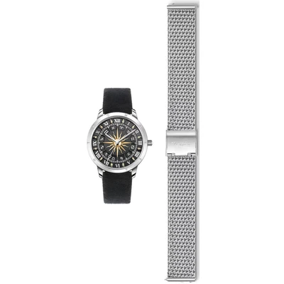 Abbildung von Thomas Sabo Damen Armbanduhr Sonne Sternzeichen Analog Quarz Edelstahl Samt SET_WA0351 217 203 33 mm