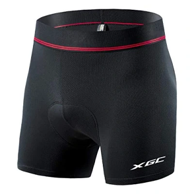 Abbildung von Herren Radunterhose Radsportshorts Fahrradhosen mit elastische atmungsaktive 3D Gel Sitzpolster Einer hohen Dichte (Black, XXL)