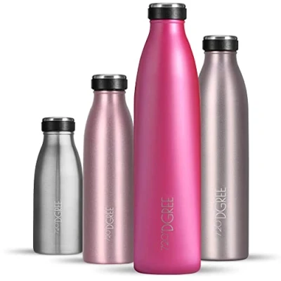 Abbildung von 720DGREE Edelstahl Trinkflasche “milkyBottle 1L BPA Frei, Auslaufsicher, Kohlensäure geeignet Thermosflasche für Sprudel, Sport, Uni, Schule, Fitness, Outdoor, Camping