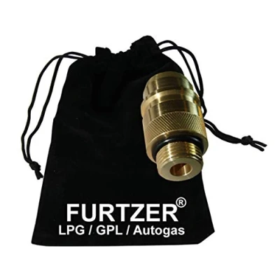Abbildung von Furtzer LPG GPL Autogas Tankadapter M22 EURONOZZLE kurz Adapter mit Stoffbeutel by