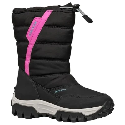 Abbildung von Geox J Himalaya Girl B AB Snow Boot, Black/Fuchsia, 35 EU