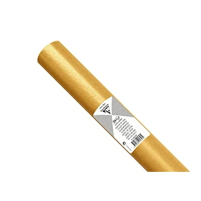 Abbildung von Clairefontaine 394016C Rolle mit 24 Bogen Seidenpapier 18g, 50x75 cm, ideal für Bastelaktivitäten, DIY Projekte und Verpackungen, wasserfest säurefrei, 1 Rolle, Gold