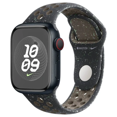 Abbildung von Apple Watch Armband Original Silikon und TPU (weich) Schwarz Geeignet für Series 1 9 / SE