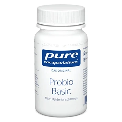 Abbildung von Pure Encapsulations Probio Basic Bifidobakterien und Lactobazillen, die den Darm natürlich besiedeln 20 Kapseln