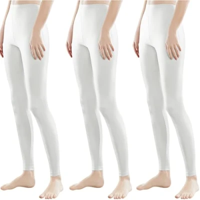 Abbildung von Libella 3er Pack Damen Lange Leggings bunt mit Hohe Taille Slim Fit Fitnesshose Sport aus Baumwolle 4108 Weiß XL