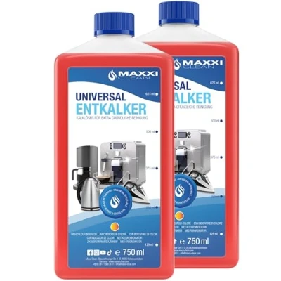Abbildung von Maxxi Clean 2x 750 ml Universal Entkalker Konzentrat für Kaffeemaschinen &amp; Kaffeevollautomaten aller Typen 12 Entkalkungsvorgänge universelle Gerätereinigung gegen Kalk und Verschmutzungen