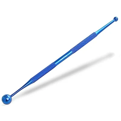 Abbildung von Akupressur Stift Akupunktur Ø 5/10 mm Punktsucher Meridianstift Edelstahl Kugel Akupressurstift Stab (Titan Blau)