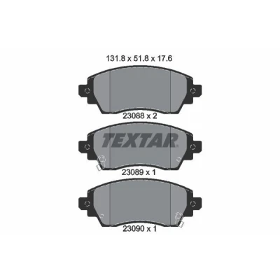 Abbildung von TEXTAR 2308801 Bremsbelagsatz mit akustischer Verschleißwarnung TOYOTA: Corolla VIII Liftback