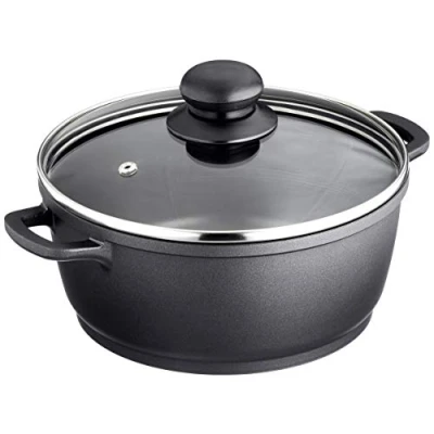 Abbildung von Karl Krüger 22024TH Aluguss Fleischtopf Leipzig mit Thermogrips, 24 cm, Schwarz