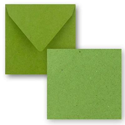 Abbildung von Quadratisches Einzelkarten Set 15 x cm mit Brief Umschlägen Kraftpapier Hellgrün 25 Stück für Grußkarten &amp; mehr FarbenFroh by GUSTAV NEUSER