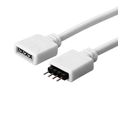 Abbildung von euroharry Verlängerung Anschluss Kabel für LED RGB Strip 4 pin, Verbinder, geeignet Leiste Streifen… (0,3m VerlängerungKabel)