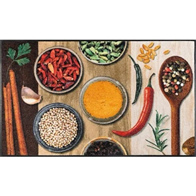 Abbildung von wash+dry by Kleen Tex Küchenläufer »Hot Spices«, rechteckig, 9 mm Höhe, Motiv Gewürze, rutschhemmend, waschbar, Küche