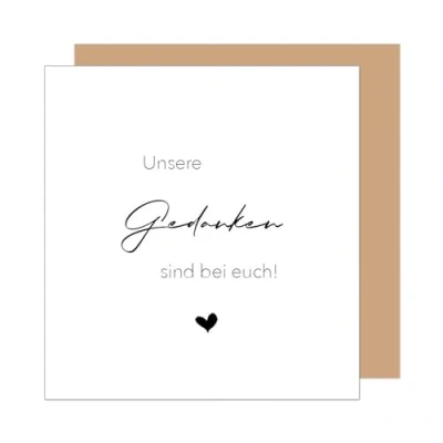 Abbildung von Edition Seidel Premium quadratische Trauerkarte mit Umschlag. Beileidskarte Karte Spruch In stiller Trauer Mitgefühl stille Anteilnahme Abschied herzliches Beileid (TQ115 SW025)