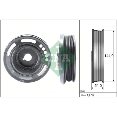 Abbildung von INA 544 0168 10 Kurbelwellenriemenscheibe 144,00 OPEL: Astra J Sports Tourer, Hatchback, Insignia A CHEVROLET: Cruze Saloon