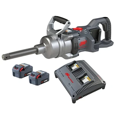 Abbildung von Ingersoll Rand W9691 K2E EU 1&quot; 20V Akkuschrauber, Hochleistungs Schlagschrauber mit langem Amboss, Schlüsselsatz (2) 5,0 Ah Li Ionen Akkus und Doppelladegerät, Profi Werkzeugsatz