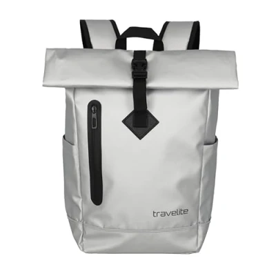 Abbildung von Travelite Rolltop Rucksack wasserfest, Fahrradrucksack, Freizeitrucksack mit Verschluss &amp; Reflektoren, BASICS, 48 cm, 19 Liter