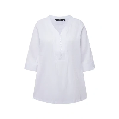 Abbildung von Ulla Popken Damen große Größen Übergrößen Plus Size Tunika, Bubble Qualität, 3/4 Ärmel schneeweiß 50+ 797450200