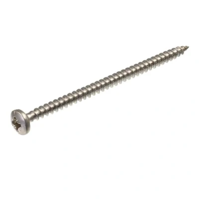 Abbildung von SECCARO Spanplattenschraube Halbrundkopf 5 x 100 mm, Edelstahl V2A VA A2, Holzschraube mit Vollgewinde, Kreuzschlitz/PZ, Stück