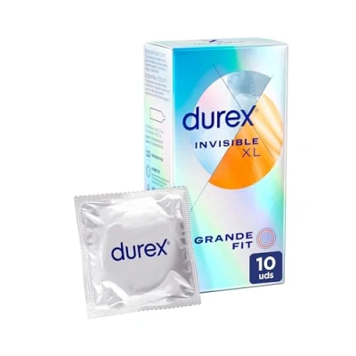 Abbildung von Durex Unsichtbare XL Kondome, ultra dünn, entwickelt, um Empfindungen zu maximieren, 10 Kondome