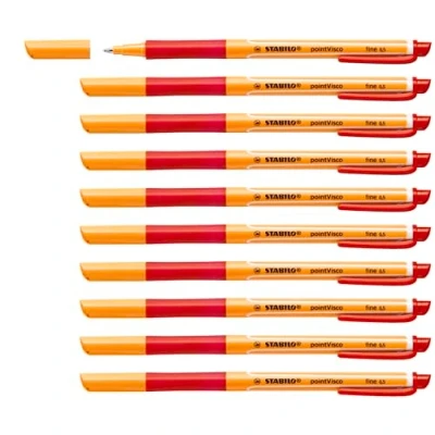 Abbildung von Tintenroller STABILO pointVisco 10er Pack rot