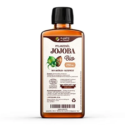 Abbildung von Jojobaöl Bio 250 ml 100% Bio, Rein, Natürlich &amp; Kaltgepresst
