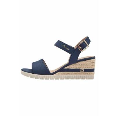 Abbildung von s.Oliver Keilsandalette, Damen, Größe: 37, Navy Schuhe