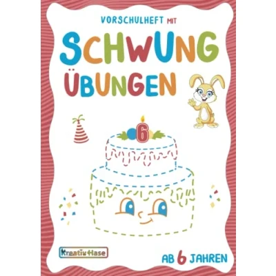 Abbildung von Vorschulheft mit Schwungübungen ab 6 Jahren: Kindergarten und Vorschule Übungsheft zur Vorbereitung auf das Schreiben. Geschenk Einschulung