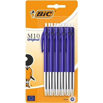 Abbildung von BIC M10 Clic Kugelschreiber, M Spitze, Blau, 10 Stück