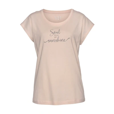 Abbildung von Lascana Tshirt print, Damen, Größe: 36/38, Apricot