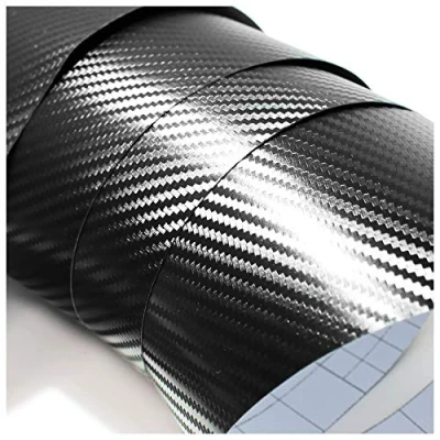 Abbildung von Finest Folia 3D Carbonfolie Auto Folie Carbon Glanz 4d matt schwarz blasenfrei 5d (Schwarz, 30cm x 152cm)