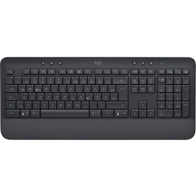 Abbildung von Logitech Signature K650 Comfort kabellose Tastatur mit Handballenauflage, BLE Bluetooth/Logi Bolt USB Empfänger, Soft Touch Tastatur, Numpad, PC/Windows/Mac, Deutsches QWERTZ Grau