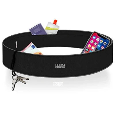 Abbildung von Laufgürtel für Handy Smartphone universal iPhone 14 S23 13 12 Pro Max Galaxy Samsung A52 A53 S20 S22 A 52 S21 FE Huawei Xiaomi Pixel Hüfttasche Lauftasche Joggen Handytasche (schwarz, M)