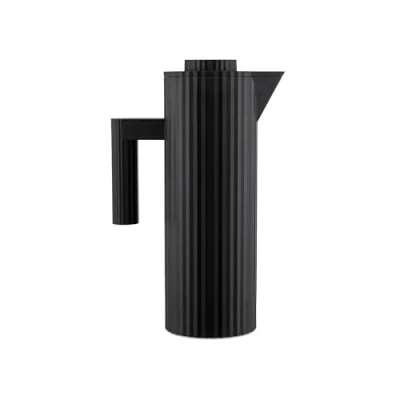 Abbildung von Alessi Plissé MDL12 B Design Isolierkanne, Doppelwandiges Inneres Isolierglas, aus Thermoplastischem Harz, 100 cl, Schwarz