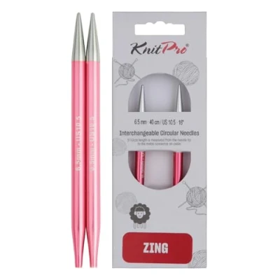Abbildung von KnitPro K47508 Austauschbare Strickspitzen, Aluminium, Rosa, 11.5cm / 6.5mm