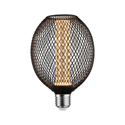 Abbildung von Paulmann 29087 Metallic Glow Edition Standard 230V LED Globe E27 Spiral 4,2W 200lm 110mm Schwarz Metall 1800K