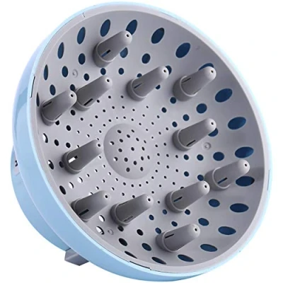 Abbildung von Hairizone Universal Haar Diffusor Anpassungsfähig für Schlag Trockner mit Düse D = 1,7&quot; 2,6&quot; lockiges oder welliges Styling, Trocken und Gain Maximales Volumen ohne Frizz, Hellblau