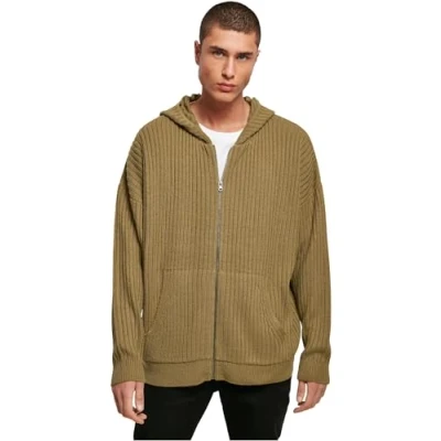 Abbildung von Urban Classics Knitted ZIP Hoody Strickjacke, Herren, Größe: Large, Tiniolive