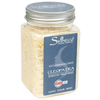 Abbildung von Skineco Milchbad Cleopatra &quot;Sensitiv&quot; nachhaltiger Badezusatz mit Ziegenmilch Badessenz für trockene, empfindliche Haut Entspannungsbad Pflegebad handgemachte Naturkosmetik zur Hautpflege