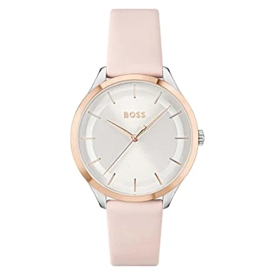 Abbildung von BOSS Analog Quarzuhr für Damen mit Rötliches Lederarmband 1502643