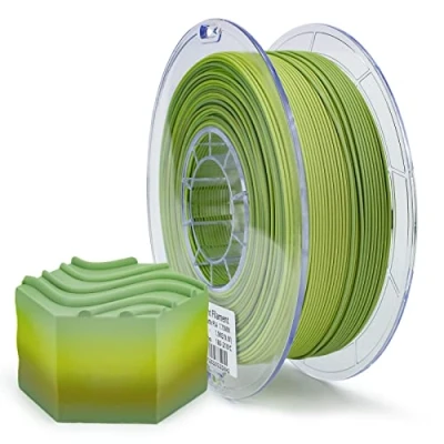 Abbildung von ZIRO 3D Drucker Filament, Matte PLA Filament 1.75mm, Multicolor Regenbogen 1KG/2.2lb, Matcha Farbe