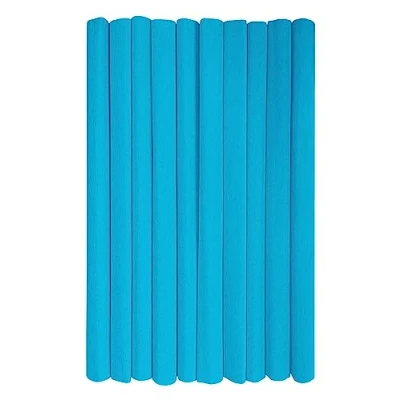 Abbildung von Interdruk Crepe Paper Rolls for Kids, DIY and Decorations Pack of 10 Reels (50cm x 200cm, 28g/m2) 20 Azure, Azurblau