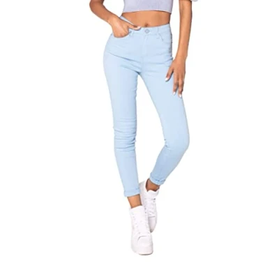 Abbildung von Nina Carter P109 Damen Skinny Fit Jeans High Waist Slim Hose Figurbetonte Stretch Jeanshose (Himmelblau (P109 14), XXL)