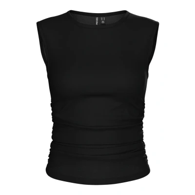 Abbildung von Pieces Pcmadison Ruching Top, Damen, Größe: Large, Black