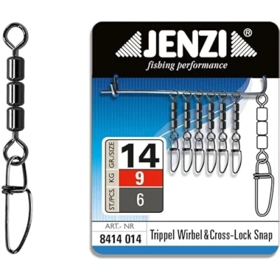Abbildung von JENZI High Speed Wirbel mit Fastlock Karabiner Balck Nickel Gr.14 9kg