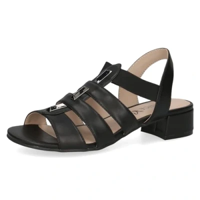 Abbildung von CAPRICE Damen Sandalen mit Absatz Nieten Riemchen, Schwarz (Black Nappa), 36 EU