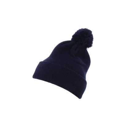 Abbildung von Flexfit Unisex 1501P Cuffed Pom Knit Beanie Mütze, Navy, one Size