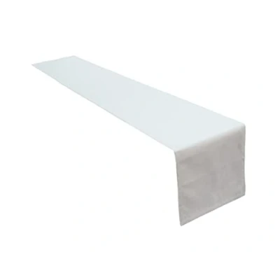 Abbildung von Lemos Home Hochwertiger Tischläufer Tischwäsche aus 100% Baumwolle Kollektion Konzept, Farbe &amp; Größe wählbar (Tischläufer 40x180cm, Weiß)
