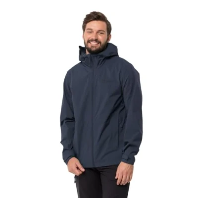 Abbildung von Jack Wolfskin Elsberg Regenjacke / wasserabweisende Jacke, Herren, Größe: Large, Night blue