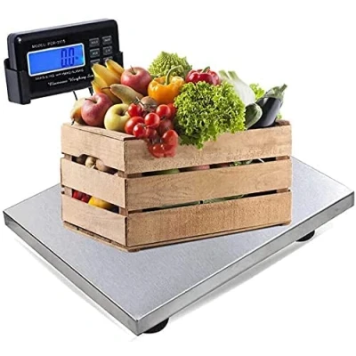 Abbildung von Industrielle Digitale Paketwaage Plattformwaage Briefwaage mit externem LCD Display Peel Funktion kg/lb/oz Konvertieren, Kapazität 150kg/300kg Präzision 0.05kg/0.1kg + Edelstahl